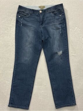Democracy “Ab” Technology Distressed Denim Blue Jeans Women’s Size 16